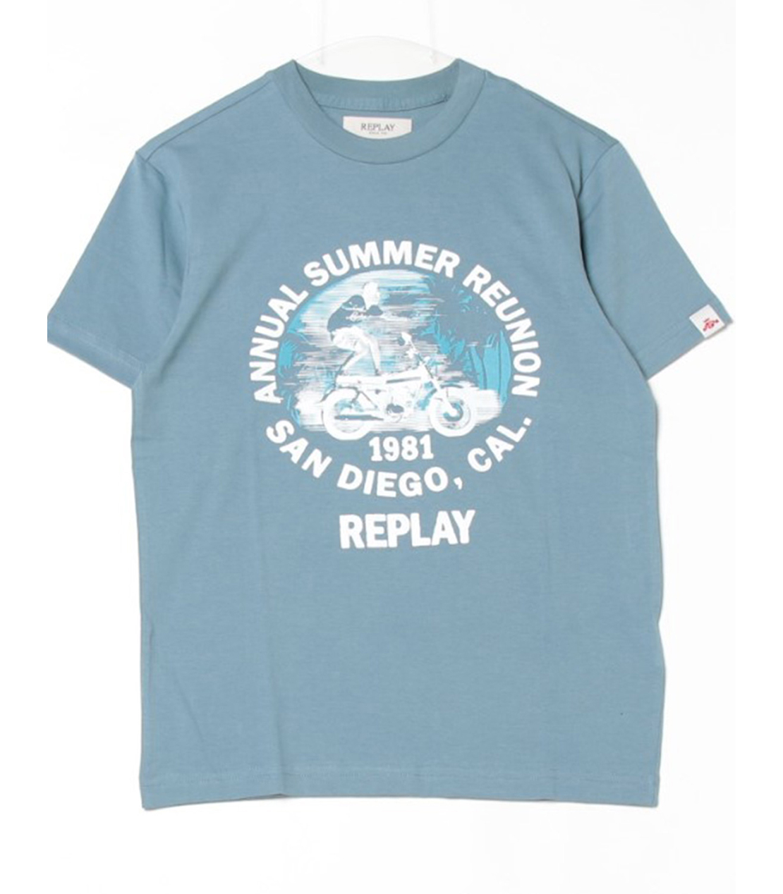 ベーシックジャ－ジーバイカープリントTシャツ 詳細画像 グレイッシュブルー 1